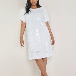 *NEW* Eloquii White Sequin Shift Dress - Size 20